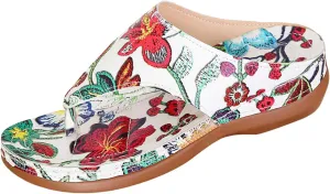 Orthopedic Sandals For Women Pattern Floral Print Flip Flop Wedge Lightweight And Comfortable Summer Vegan Woman Shoes