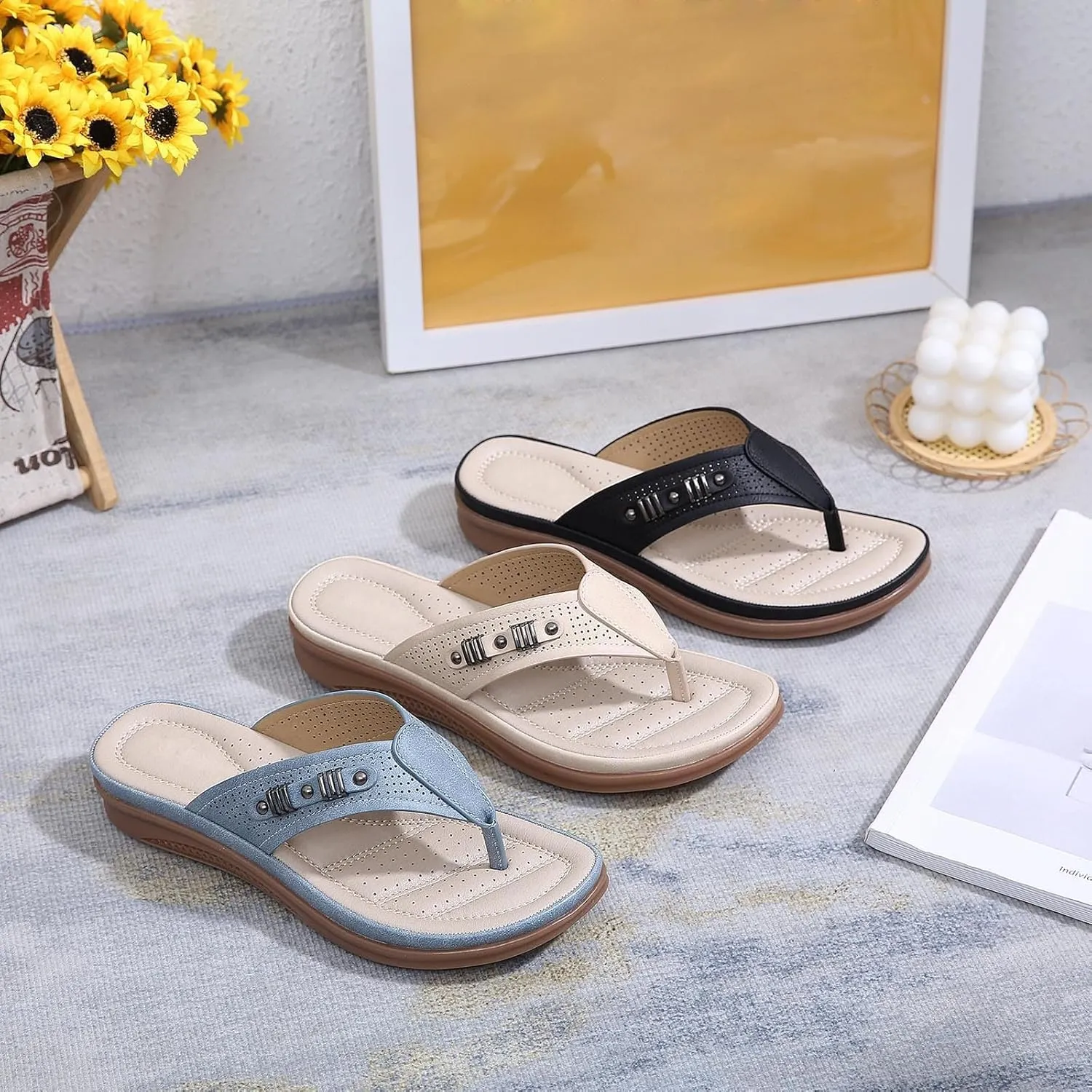 Platform Wedge Sandals Women Comfortable Dressy Wedge Flip Flops Casual Summer Beach Shoes Casual Walking Sandals2