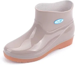 Rain Boots for Women Waterproof Wide Feet, Rubber Soft Anti Slipping Comfort Work Garden Outdoor Fishing Rain Shoes