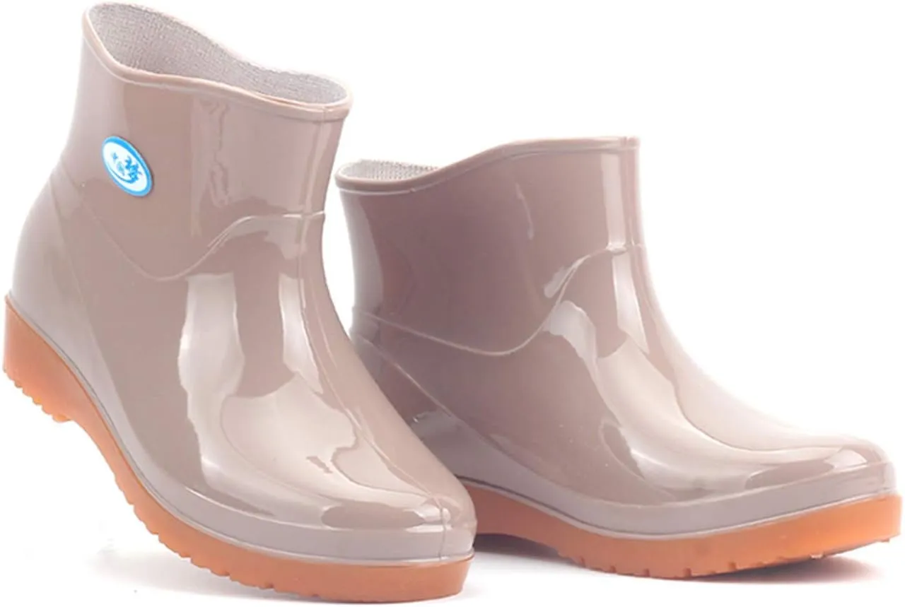 Rain Boots for Women Waterproof Wide Feet, Rubber Soft Anti Slipping Comfort Work Garden Outdoor Fishing Rain Shoes