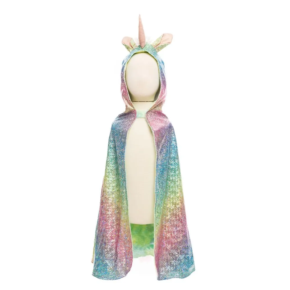 Rainbow Reversible Unicorn Dragon Cape, Size 5-6