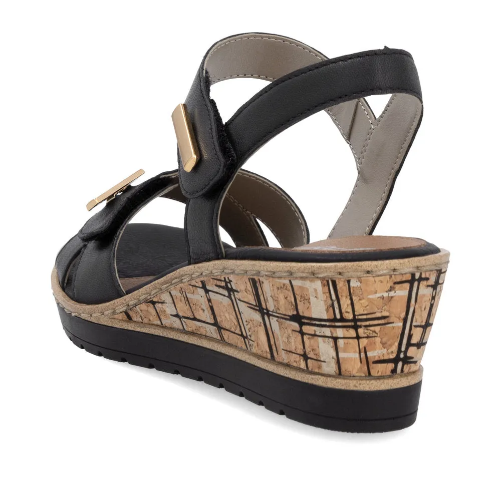 Remonte Wedge Sandal R6266-00 BLACK
