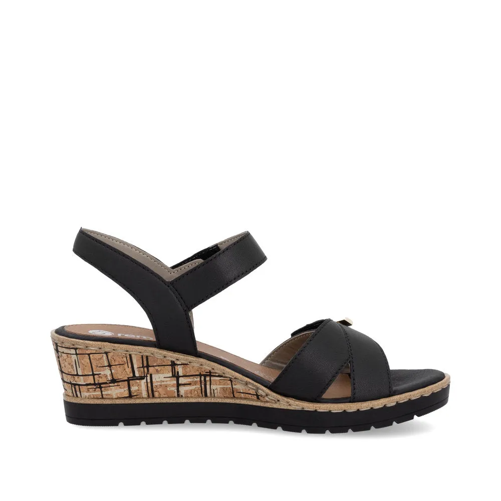 Remonte Wedge Sandal R6266-00 BLACK