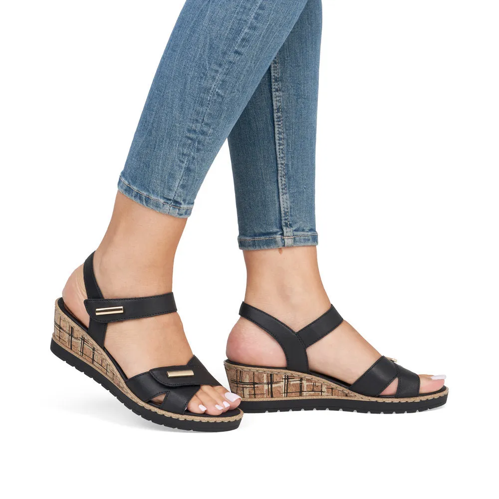 Remonte Wedge Sandal R6266-00 BLACK