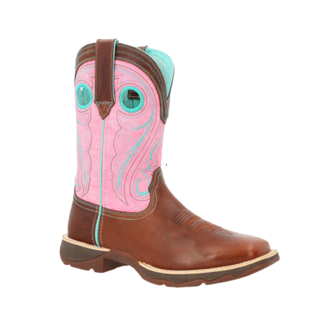Rocky Women's Chestnut & Pink Rose Western Boot