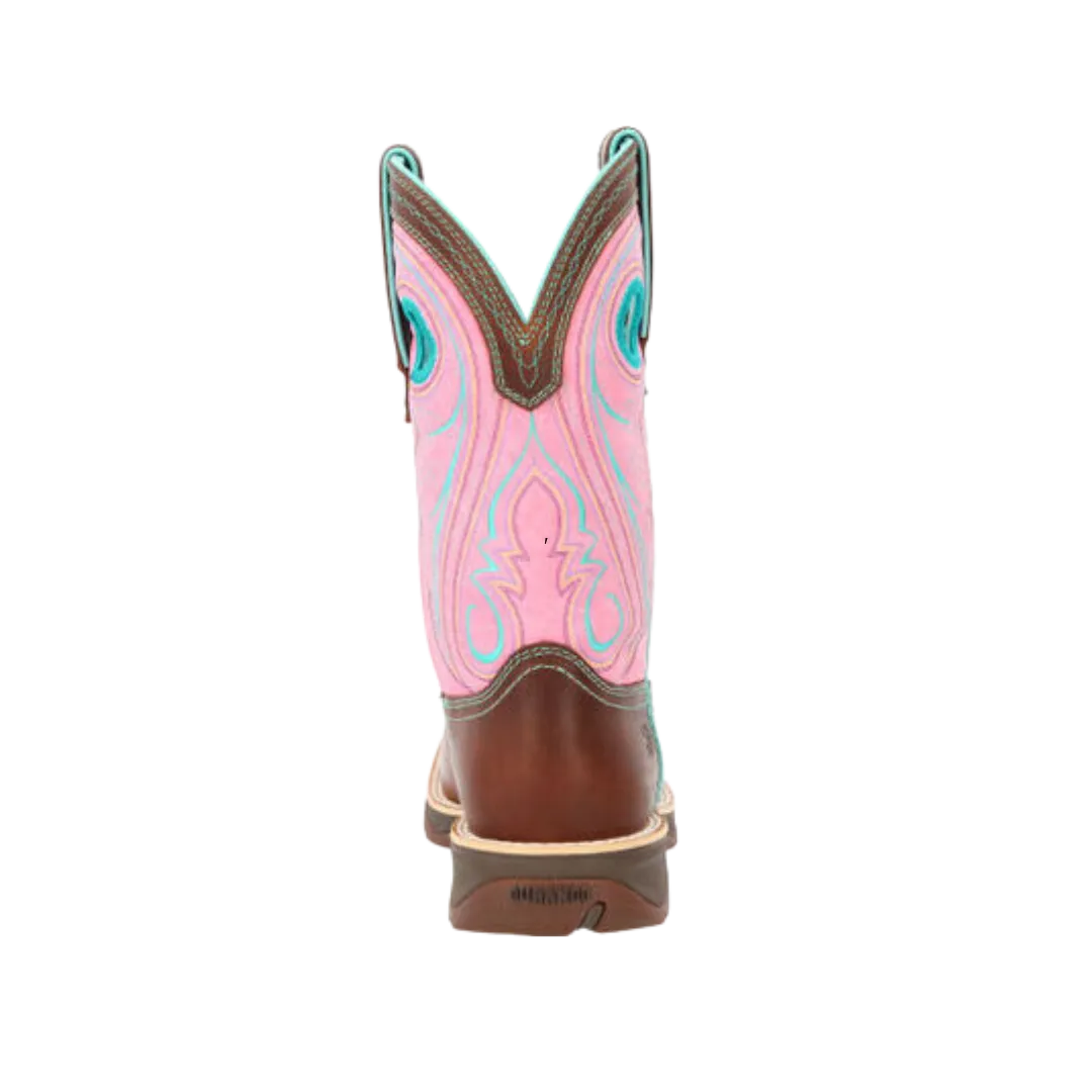 Rocky Women's Chestnut & Pink Rose Western Boot