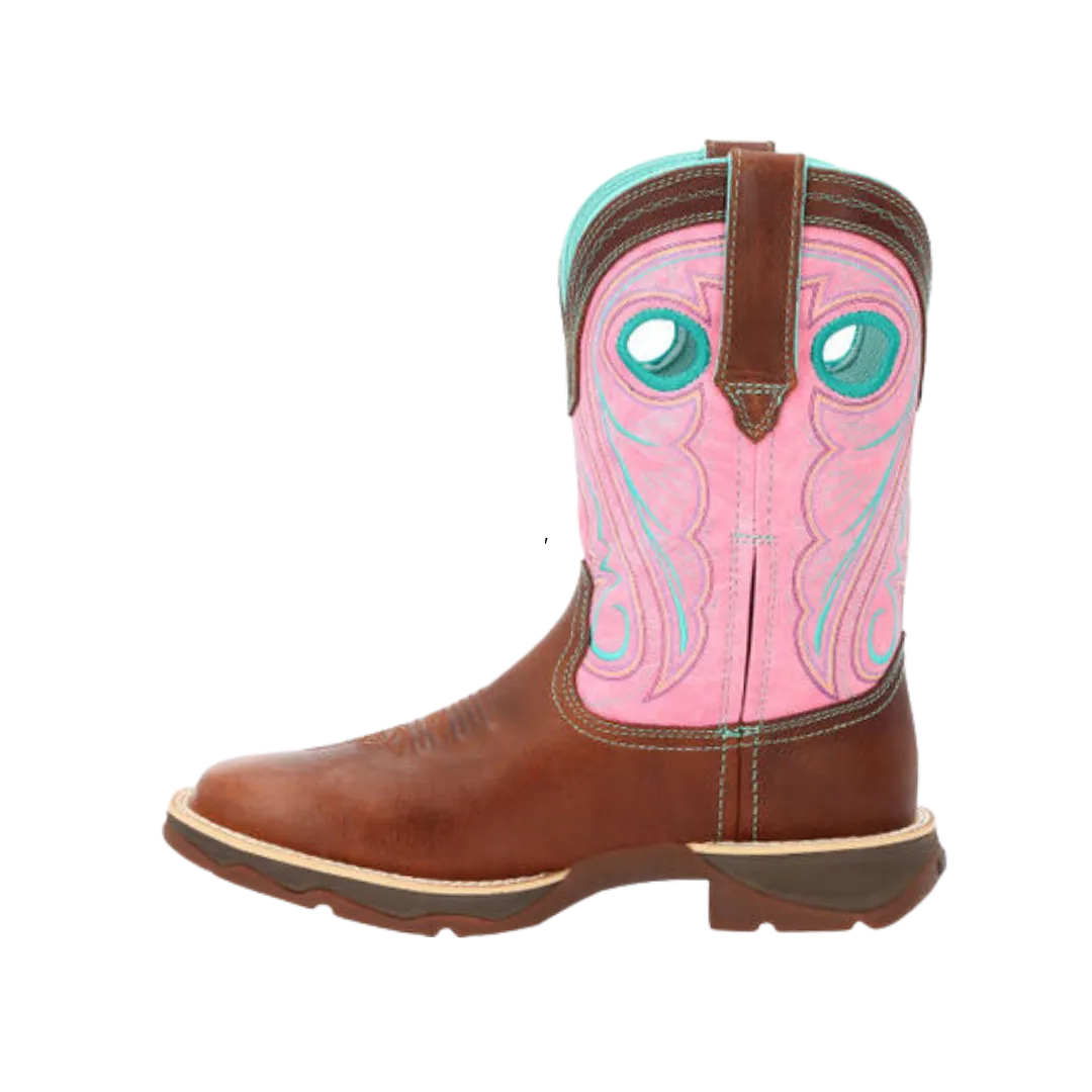 Rocky Women's Chestnut & Pink Rose Western Boot