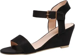 Sandals Women Comfortable Walking Open Toe Dressy Summer Platform Wedges Sandals Slip on Ankle Strap Dress Shoes