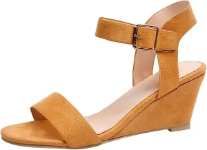 Sandals Women Comfortable Walking Open Toe Dressy Summer Platform Wedges Sandals Slip on Ankle Strap Dress Shoes