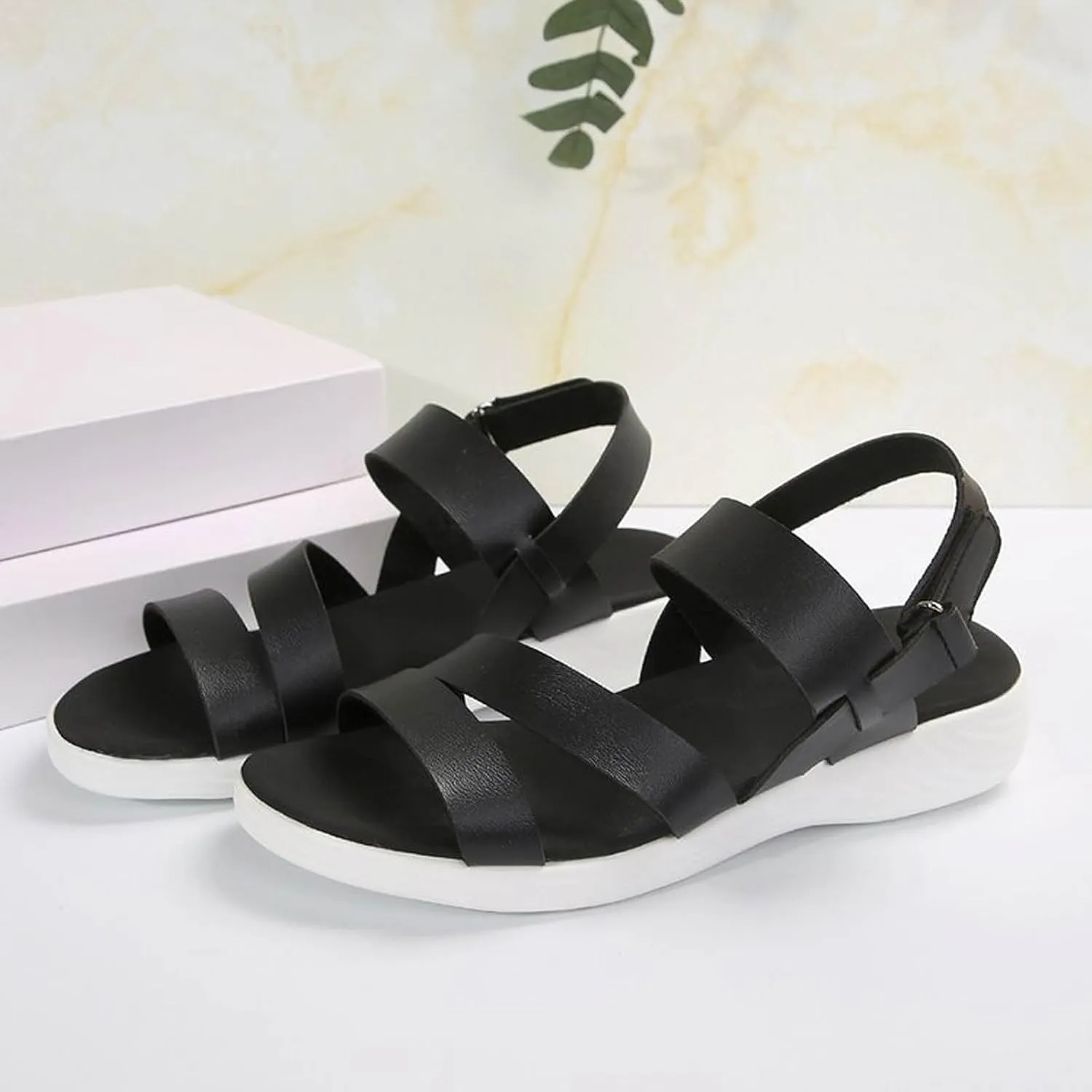 SuanlaTDS Orthopedic Wedge Sandals for Women Summer Dressy 2025 Arch Support Open Toe Ankle Strap Platform Casual Low Wedges Beach Dress Shoes Comfortable Outdoor Walking Sandal
