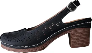 Wedge Sandals for Women Dressy Comfortable Slip On Wide Width Sandals Vintage Closed Toe Slingback Walking Shoes Buckle Ankle Strap Shoes Summer On Feet All Day