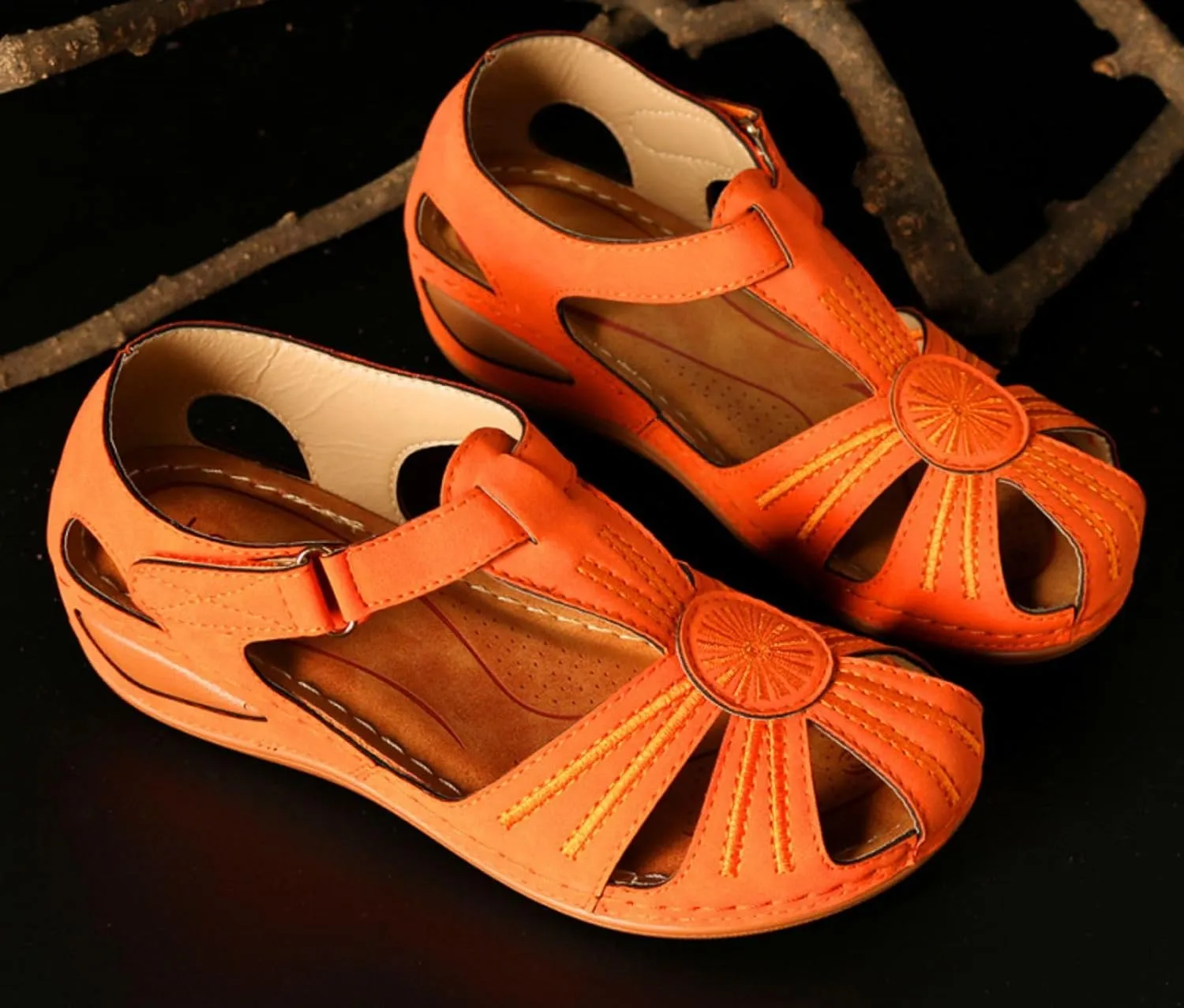 Wedge Sandals for Women Summer Dressy Closed Toe Platform Wedges, Beach Bohemia Ankle Strap Slip On Sandals Casual Comfortable Gladiator Sandal