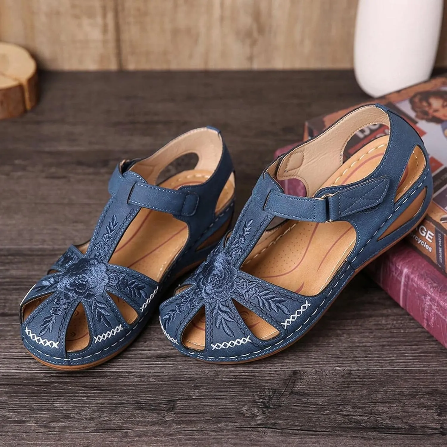 Women Comfortable Flat Sandals: Summer Casual Dressy Closed Toe Wedge Sandals for Walking Summer Fisherman Sandal 2025