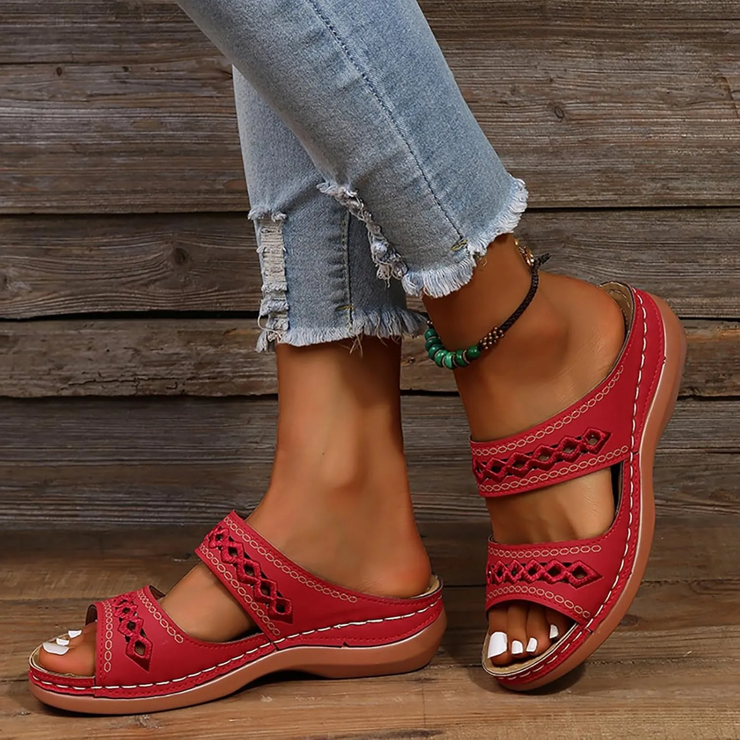 Women Shoes Comfortable Soft Bottom Wedge Sandals Breathable Womens High Heeled Sandals Dog Sandals for Women Size 8