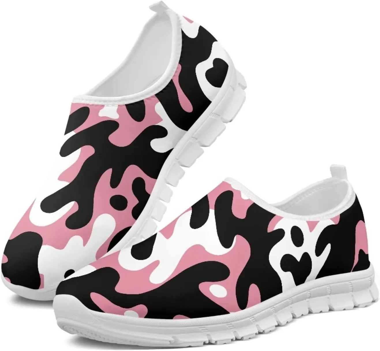 Womens Canvas Shoes Low Top Fashion Sneakers Slip on Walking ShoeWhite Sole