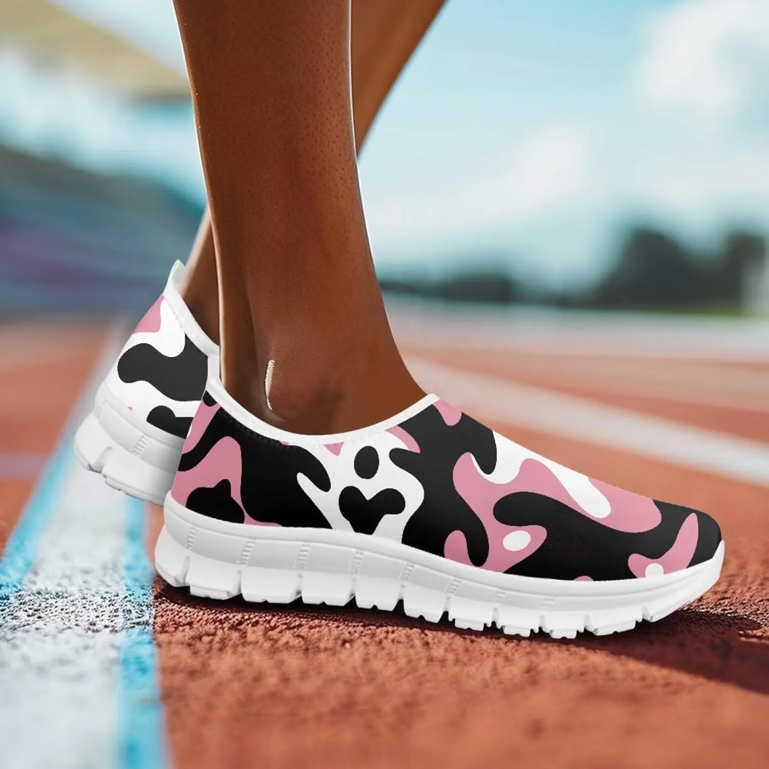 Womens Canvas Shoes Low Top Fashion Sneakers Slip on Walking ShoeWhite Sole