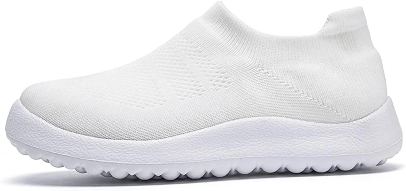 Women's Fashion Sneaker Non Slip Breathable Lightweight Comfortable Lace Up Black Running Shoes Loafers with Arch Support for Women White Leather Sneakers