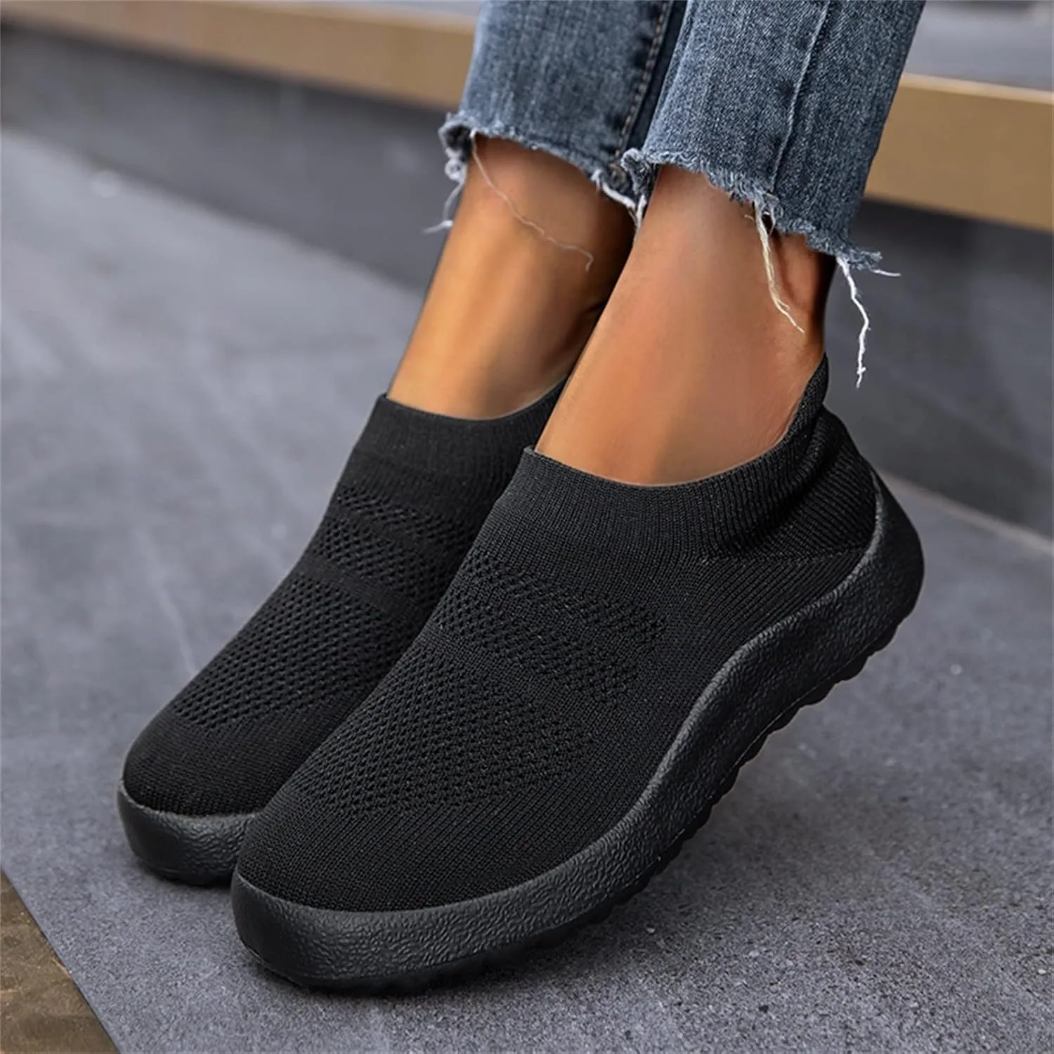Women's Fashion Sneaker Non Slip Breathable Lightweight Comfortable Lace Up Black Running Shoes Loafers with Arch Support for Women White Leather Sneakers