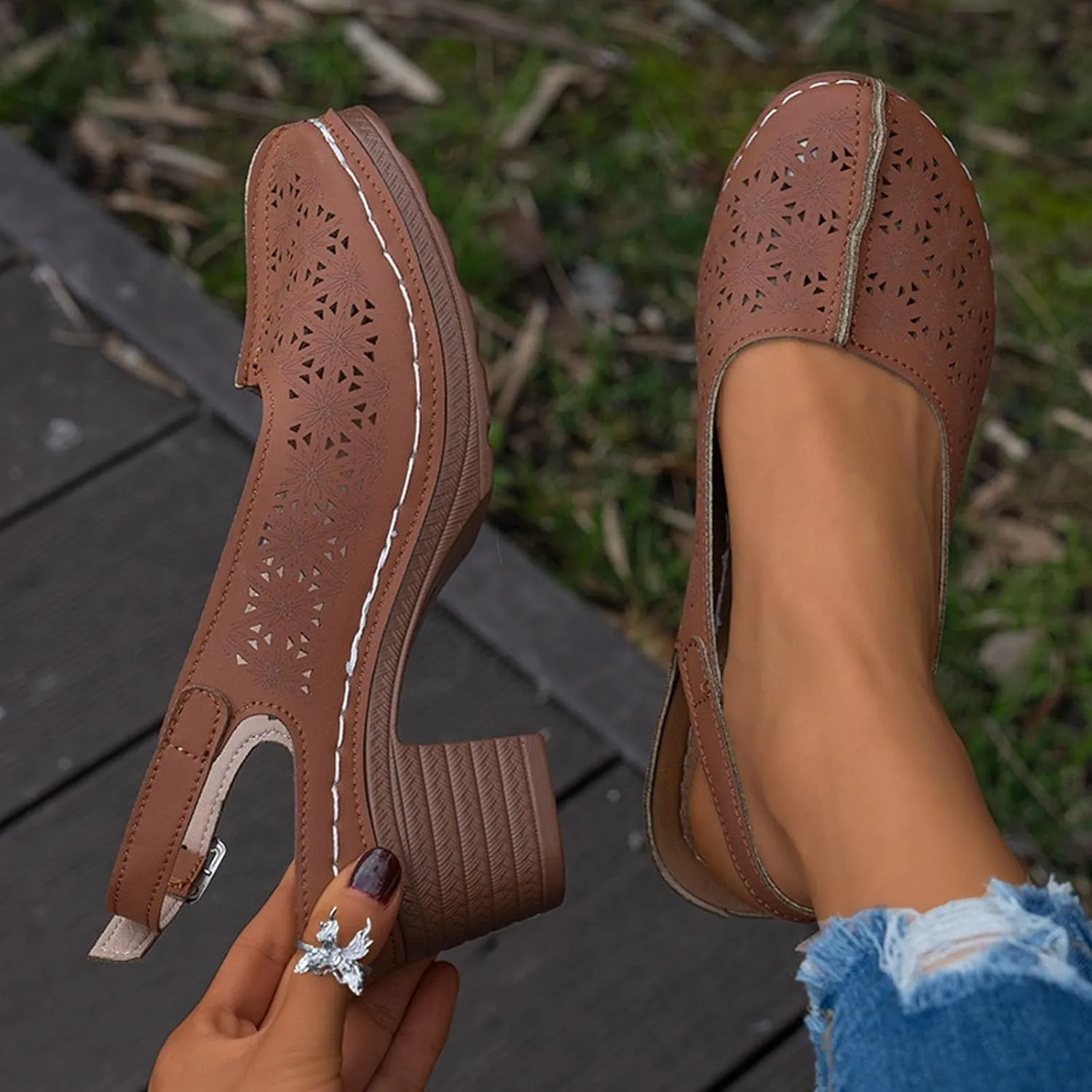 Women's Sandals Closed Round Toe Sandal Casual High Heel Sandal Comfortable Fashion Dressy Shoes 2025