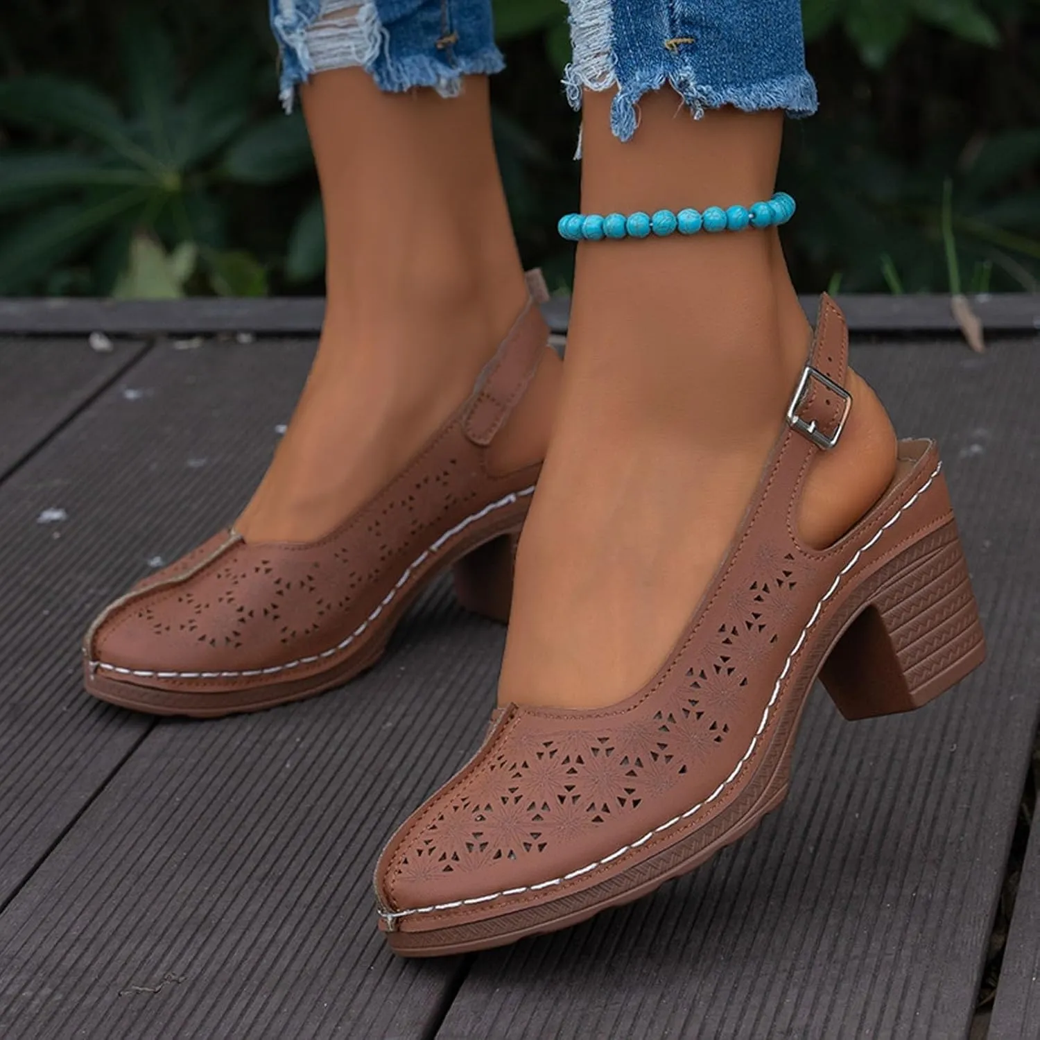 Women's Sandals Closed Round Toe Sandal Casual High Heel Sandal Comfortable Fashion Dressy Shoes 2025